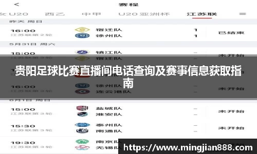 贵阳足球比赛直播间电话查询及赛事信息获取指南